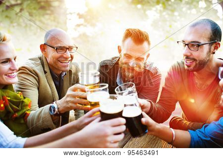 Diverse People Friends Hanging Out Drinking Concept