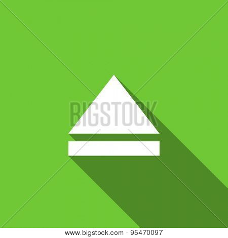 eject flat icon open sign original modern design flat icon for web and mobile app with long shadow 