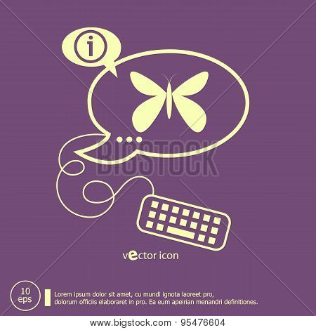 Butterfly And Keyboard Design Elements
