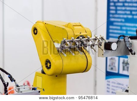 Industrail Robotic Arm working in factory