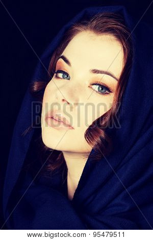 Young beautiful woman wearing headkerchief