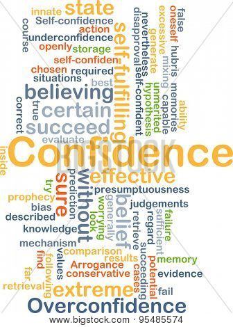 Background concept wordcloud illustration of confidence