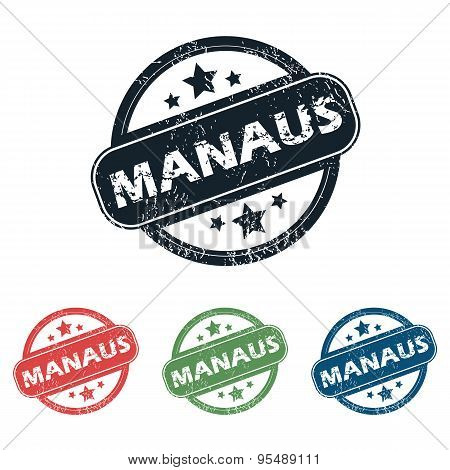 Round Manaus city stamp set