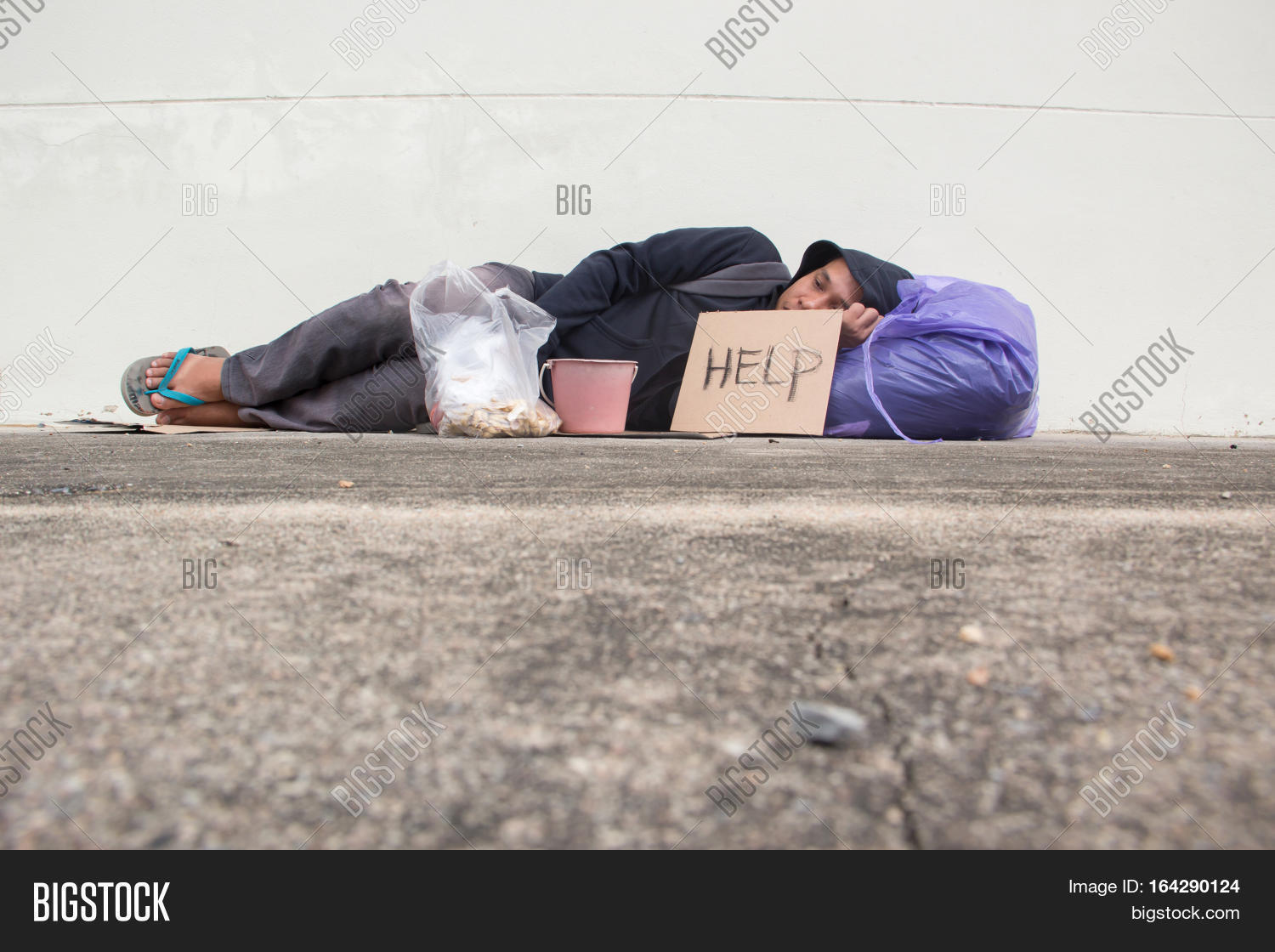 Homeless Person Sleep Image & Photo (Free Trial) Bigstock