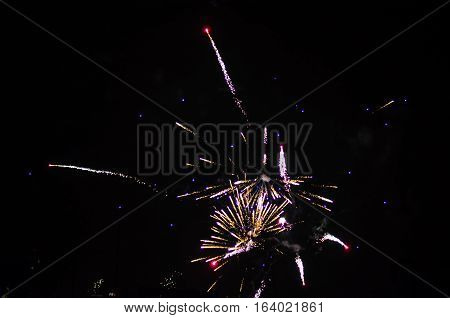 rooftop view from apartment building new year fireworks in berlin