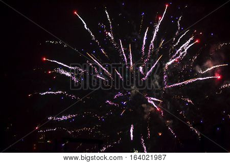 rooftop view from apartment building new year fireworks in berlin