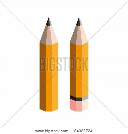 vector pencils with eraser on a white background