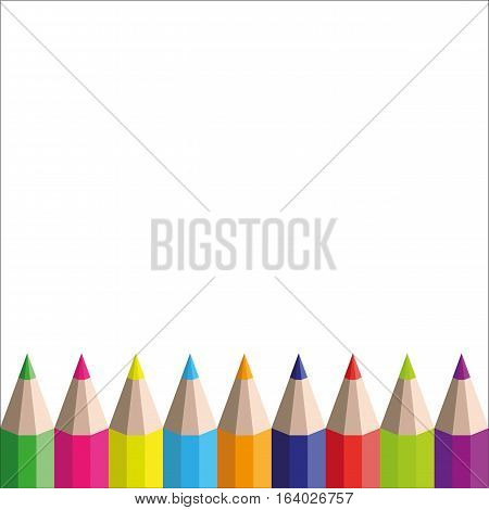 vector rainbow pencils on a white background