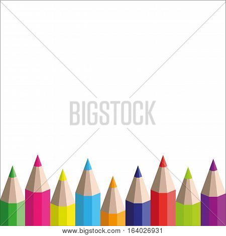 vector rainbow pencils on a white background