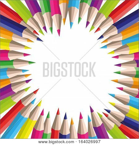 vector background of colored pencils for your design