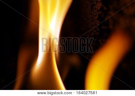 the flame in the furnace when burning wood pellets