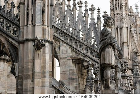 Roof of the Milan Cathedral with spiers