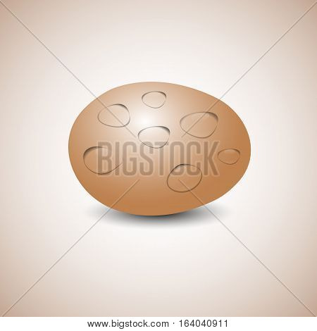 Realistic egg with transparent drops of water isolated on a yellow background. The horizontal arrangement vector illustration.