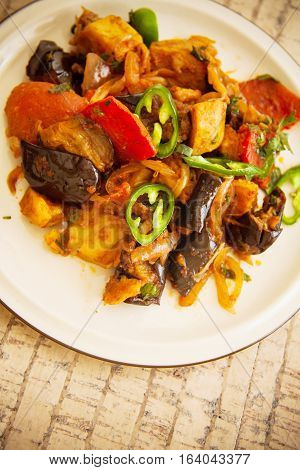 ajapsandali georgian dish of eggplant and meat