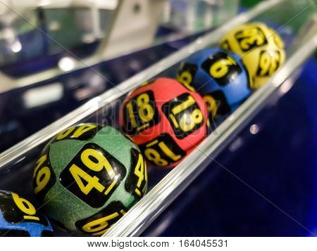 Lottery Balls During Extraction
