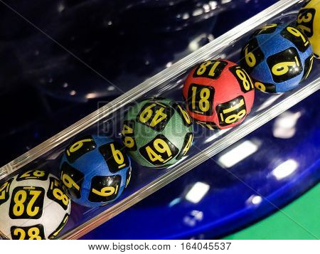 Lottery Balls During Extraction