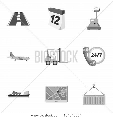 Logistic set icons in monochrome style. Big collection of logistic vector symbol stock