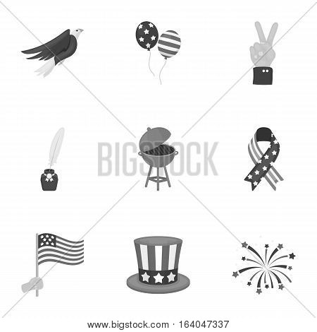 Patriot Day set icons in monochrome style. Big collection of Patriot Day vector symbol stock