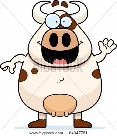 Cartoon Cow Waving