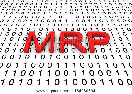MRP in the form of binary code, 3D illustration
