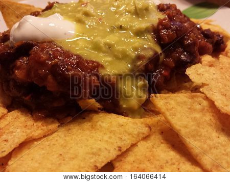 tacos with guacamole and beans - vegetarian food