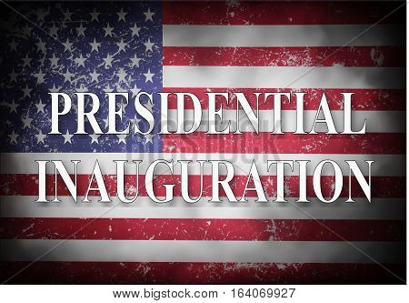 Presidential Inauguration day in USA with flag background