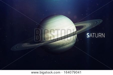 Saturn - High resolution beautiful art presents planet of the solar system. This image elements furnished by NASA