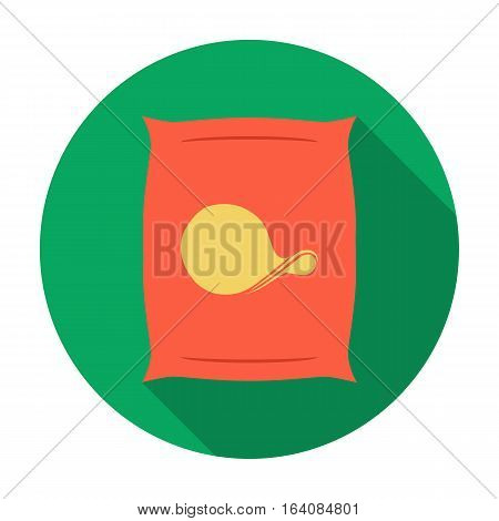 Potato chips icon in flat design isolated on white background. Pub symbol stock vector illustration.