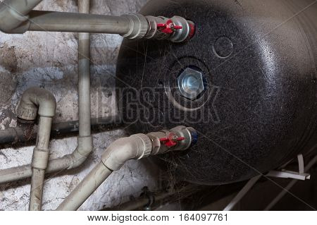 Hydraulic Pipes An Valves In Basement