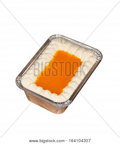 Orange cake in Floyd on a white background