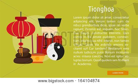 Tionghoa Conceptual Banner | Great flat illustration concept icon and use for Religious, event, holiday, celebrate and much more.
