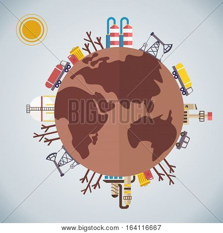 Polluted Earth Planet