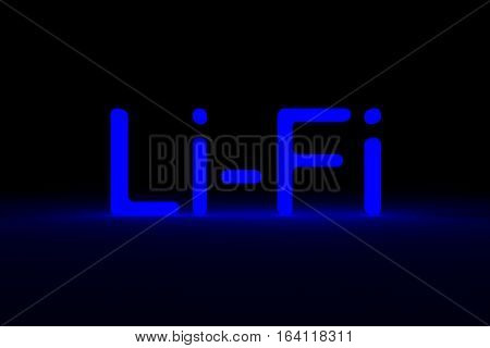 Li-Fi is presented in the form of a neon glow 3d illustration