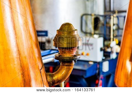 BLACFORD PERTHSHIRE SCOTLAND UK September 16 2016 Machinery of Tullibardine whiskey distillery in the highlands of scotland