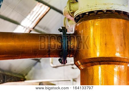 BLACFORD PERTHSHIRE SCOTLAND UK September 16 2016 Machinery of Tullibardine whiskey distillery in the highlands of scotland