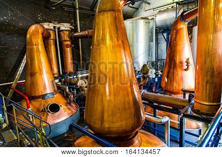 Blacford, Perthshire, Scotland, Uk, September 16, 2016 Machinery Of Tullibardine Whiskey Distillery