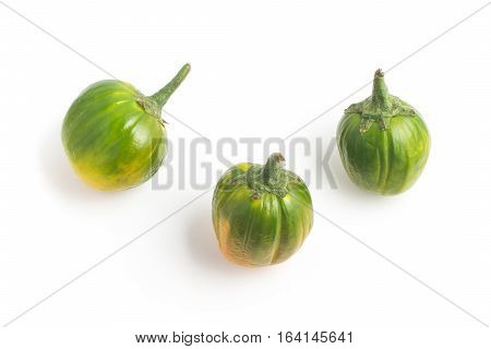 African Eggplant. Brazilian Jilo isolated on white background