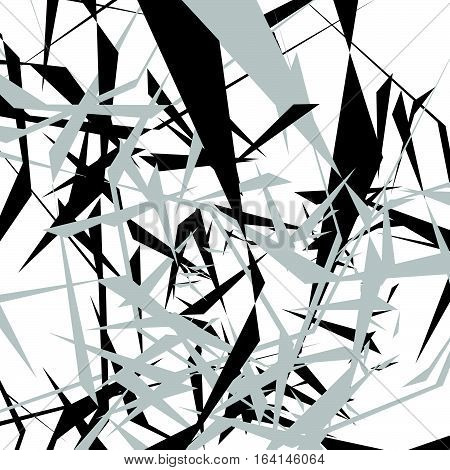 Geometric Edgy Rough Pattern. Abstract Black And White Art.