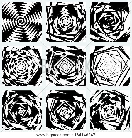 Geometric Edgy Rough Pattern. Abstract Black And White Art.