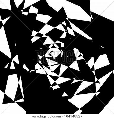 Geometric Edgy Rough Pattern. Abstract Black And White Art.