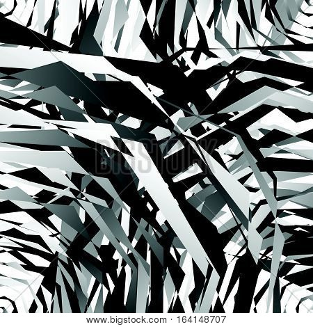 Geometric Edgy Rough Pattern. Abstract Black And White Art.