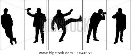 Vector Silhouettes Of Business People