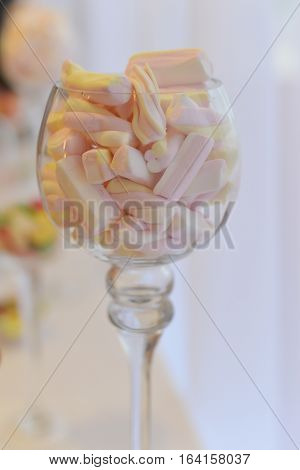 Restaurant sweets arrangements for wedding reception or similar events