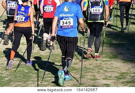 Verneuil sur Seine France - october 22 2016 : the second Championship of nordic walking of France