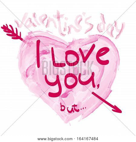 Stock Image heart with an arrow. Illustration of love, romantic theme, the picture for a poster, printed on a T-shirt or dress on Valentine's Day, Valentine's Day, a marriage proposal. Declaration of love.