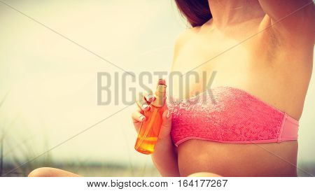 Woman With Sun Oil.