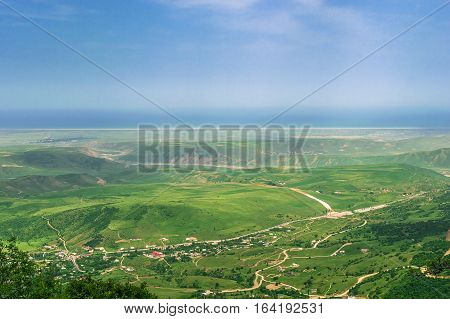 Azerbaijan Galaalty view of the village from a height of 1700m