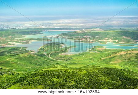 Azerbaijan Galaalty view of the reservoir with a height of 1700 m