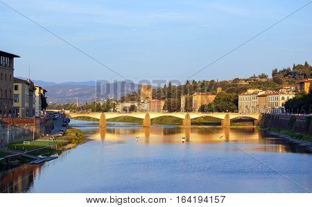 Pontealle Grazie over the Arno River in Florence
