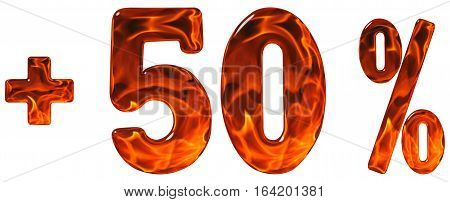 Percent Benefits, Plus 50, Fift Percent, Numerals Isolated On White Background